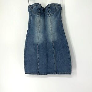 Edikted Blue Denim Mini Dress
